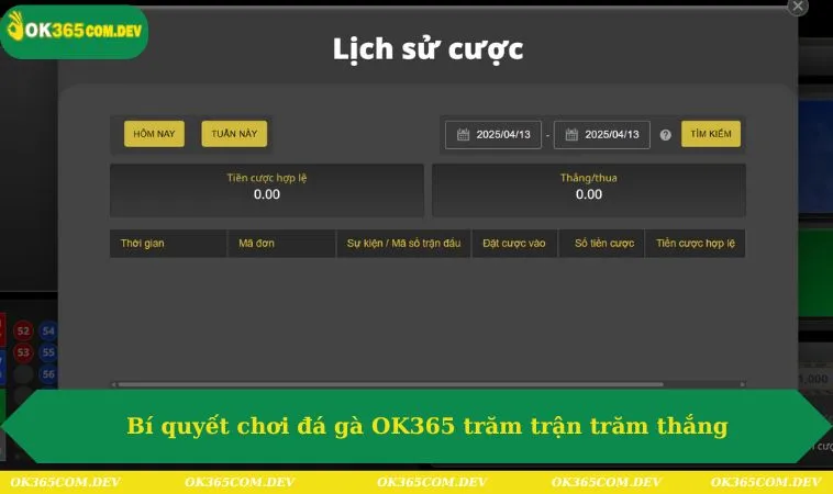 Bí quyết chơi đá gà OK365 trăm trận trăm thắng