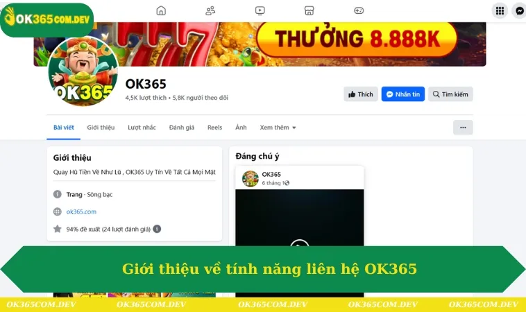 Liên hệ OK365 200 Giới thiệu về tính năng liên hệ OK365